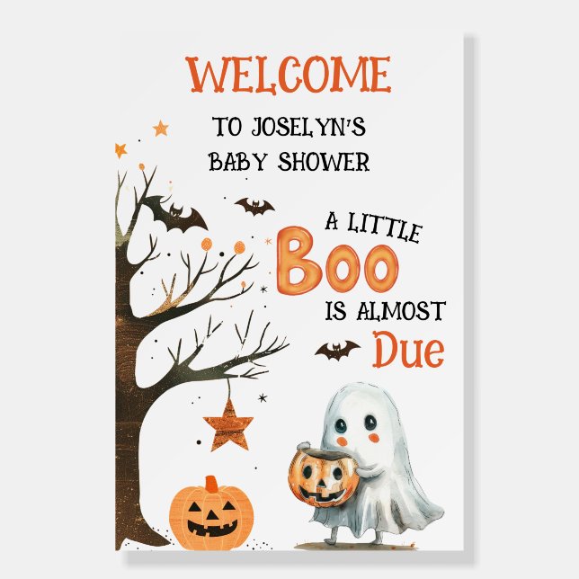 Little BOO Halloween Baby Shower WELCOME Sign (Front)