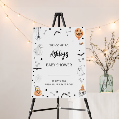 Little Boo Halloween Baby Shower welcome sign