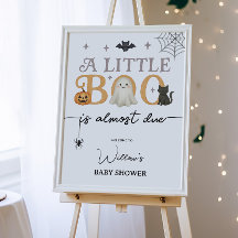 Little Boo Halloween Baby Shower Welcome Sign
