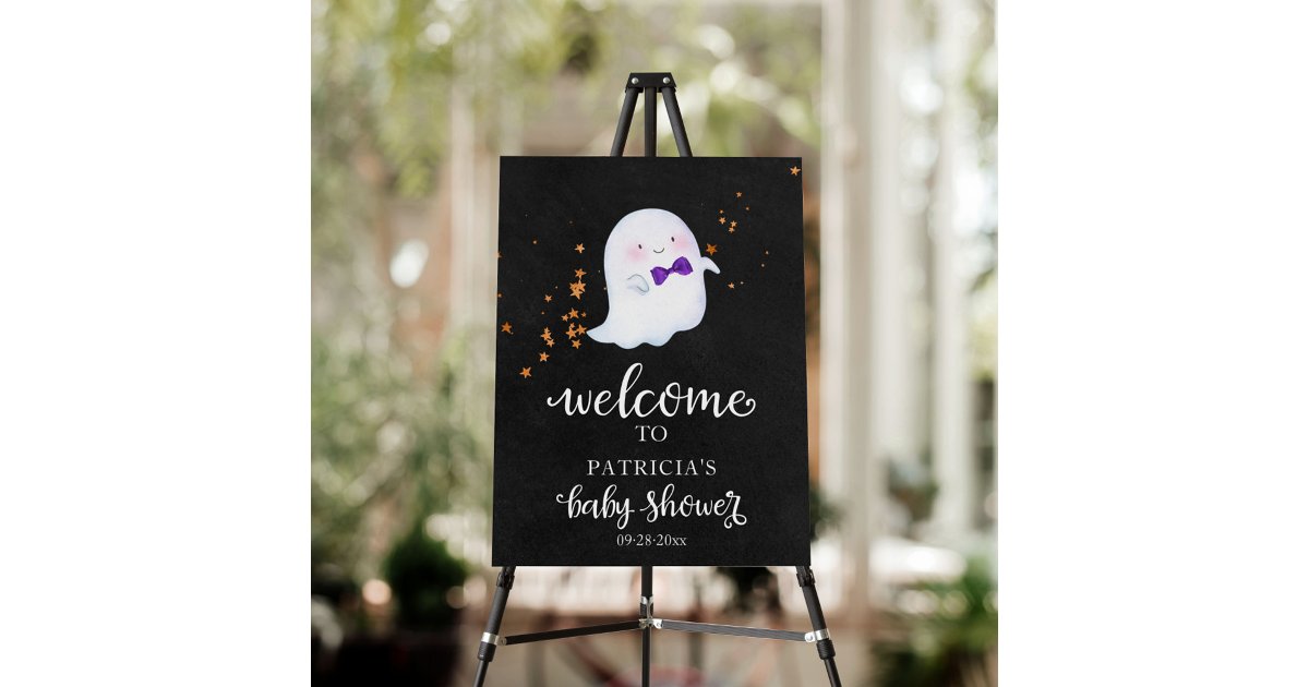 Little Boo Halloween Baby Shower Welcome Sign | Zazzle