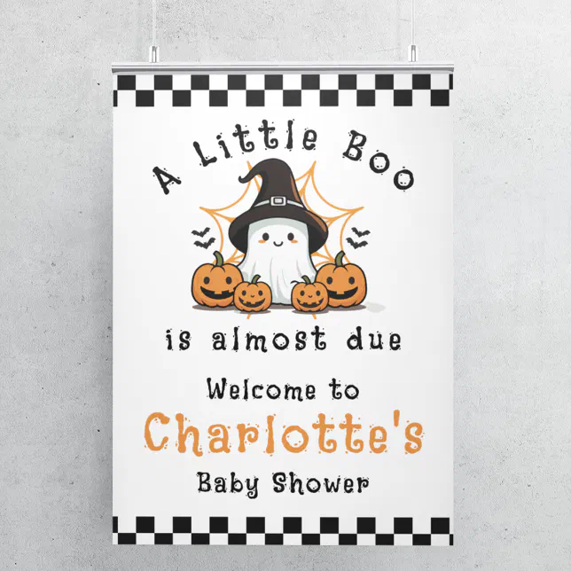 Little Boo Halloween Baby Shower Welcome Sign | Zazzle
