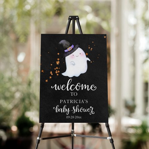 Little Boo Halloween Baby Shower Welcome Sign 