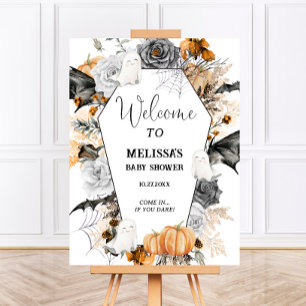 Little Boo Halloween Baby Shower Welcome Sign