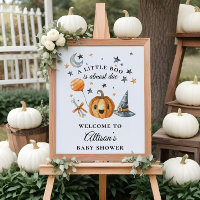 Little Boo Halloween Baby Shower Welcome Sign