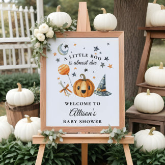Little Boo Halloween Baby Shower Welcome Sign