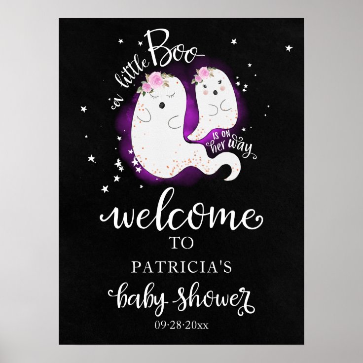 Little Boo Halloween Baby Shower Welcome Sign | Zazzle