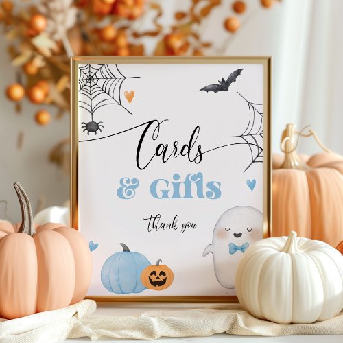 Little Boo Halloween blue cards and gifts  Poster