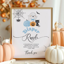 Little Boo Halloween Blue Diaper raffle Poster