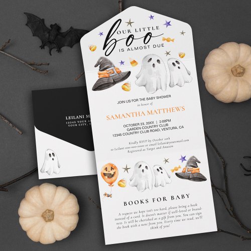 Little Boo Halloween Books for Baby All In One Invitation