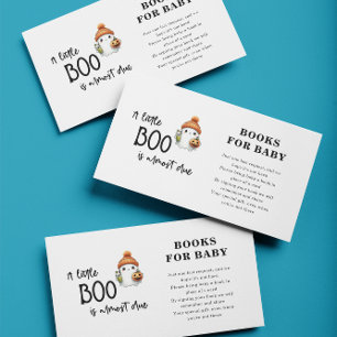 Little Boo Halloween Books for Baby Baby Shower Enclosure Card