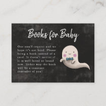 Little Boo Halloween Boy Baby Shower Book Request Enclosure Card
