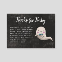 Little Boo Halloween Boy Baby Shower Book Request Enclosure Card
