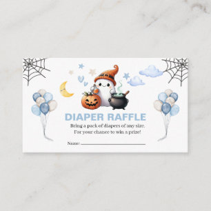 Little Boo Halloween Boy Baby Shower Diaper Raffle Enclosure Card