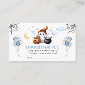 Little Boo Halloween Boy Baby Shower Diaper Raffle Enclosure Card