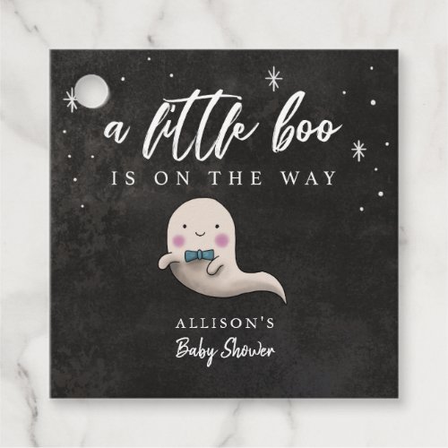 Little Boo Halloween Boy Ghost Baby Shower Favor Tags