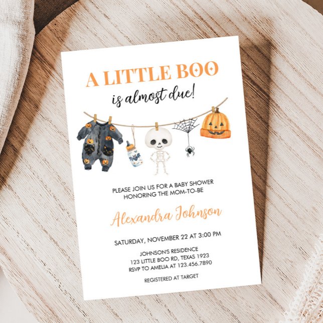 Little Boo Halloween Clothesline Baby Shower Invitation (Little Boo Halloween Clothesline Baby Shower Invitation)
