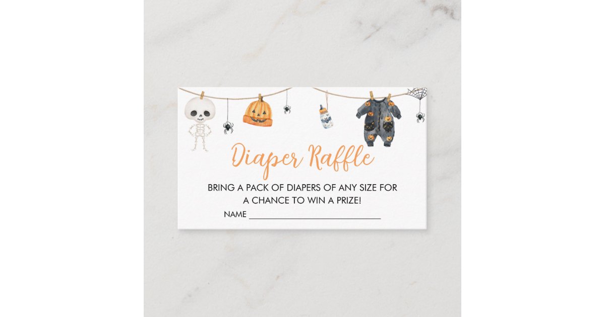 Clothes Line Raffle Little Boo Halloween Clothesline Diaper Raffle Enclosure Card | Zazzle