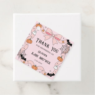 Little Boo Halloween Coquette Pink Baby Shower  Favor Tags