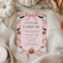 Little Boo Halloween Coquette Ribbon Baby Shower