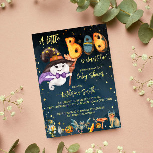 Little boo Halloween cute baby ghost baby shower Invitation