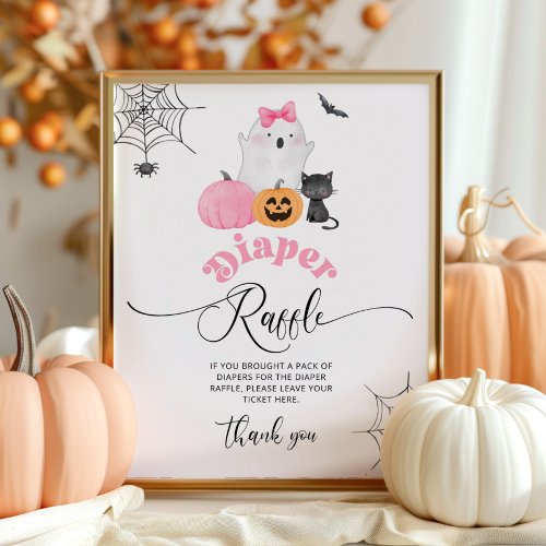 Little Boo Halloween Diaper raffle Poster