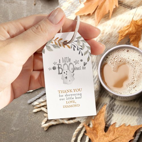 Little Boo Halloween Gender Reveal Thank You Gift Tags