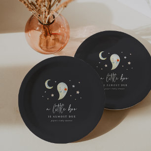 Little Boo Halloween Ghost Baby Shower Paper Plates