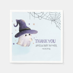 Little Boo Halloween ghost boy baby shower Napkins