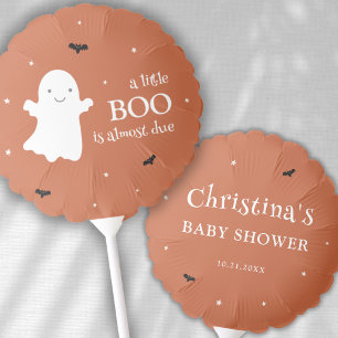 Little Boo Halloween Ghost Orange Baby Shower Balloon
