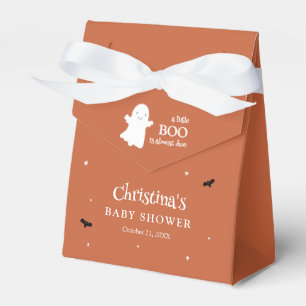 Little Boo Halloween Ghost Orange Baby Shower Favor Boxes