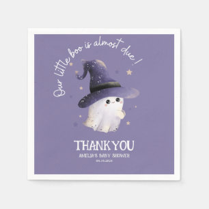 Little Boo Halloween ghost purple baby shower Napkins