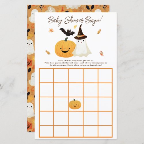 Little Boo Halloween Gift Bingo Baby Shower 