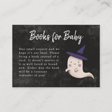 Little Boo Halloween Girl Baby Shower Book Request Enclosure Card
