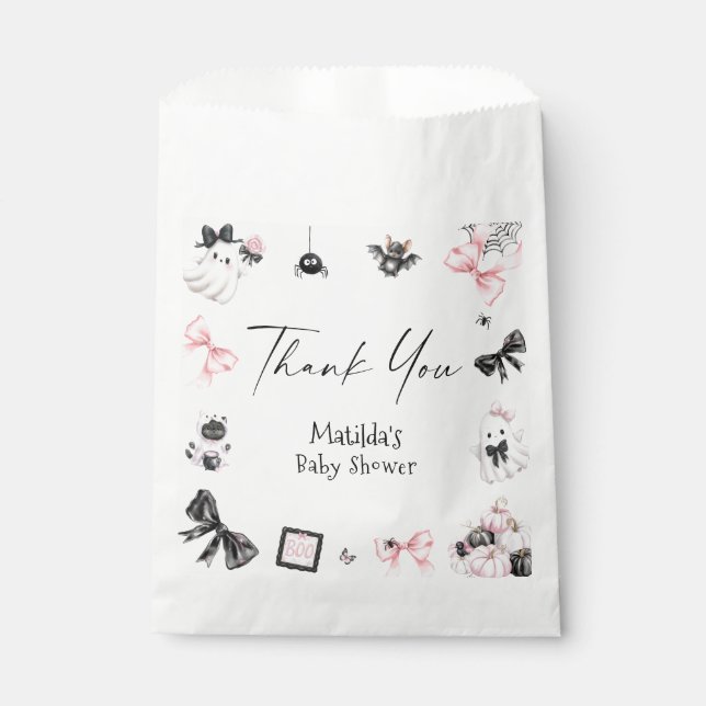 Little Boo Halloween Girl Baby Shower Favor Bag (Front)