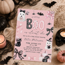 Little Boo Halloween Girl Baby Shower Invitation
