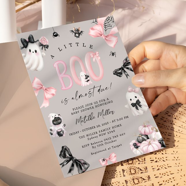 Little Boo Halloween Girl Baby Shower Invitation (Creator Uploaded)