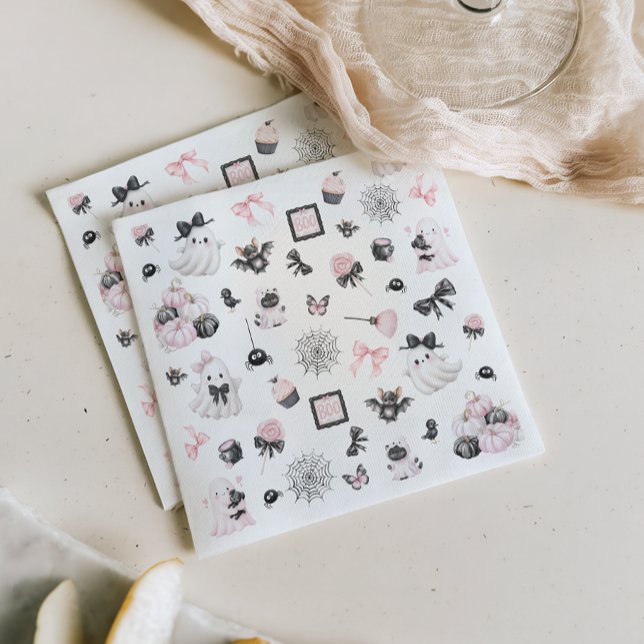Little Boo Halloween Girl Baby Shower Napkins (Creator Uploaded)