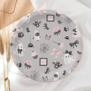 Little Boo Halloween Girl Baby Shower Paper Plates