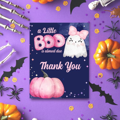 Little boo Halloween girl baby shower thank you