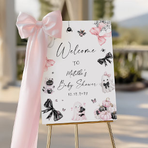 Little Boo Halloween Girl Baby Shower Welcome Foam Board