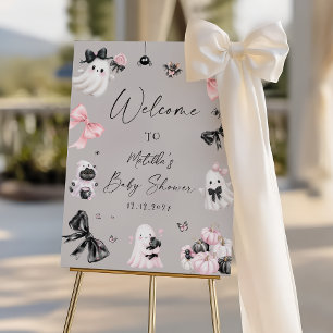 Little Boo Halloween Girl Baby Shower Welcome Foam Board