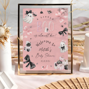 Little Boo Halloween Girl Baby Shower Welcome Poster