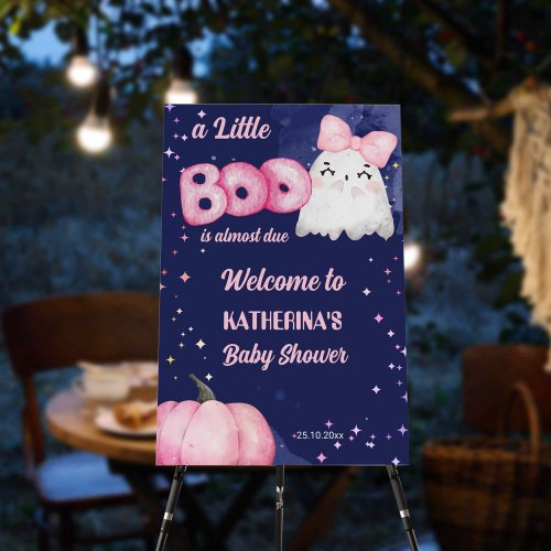 Little boo Halloween  girl baby shower welcome sig Foam Board
