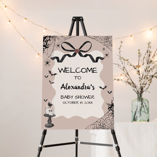 Little Boo Halloween Gothic Baby Welcome Sign (In Situ (Stand))