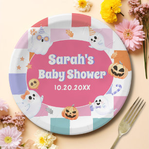 Little Boo Halloween Groovy Baby Shower Party Paper Plates