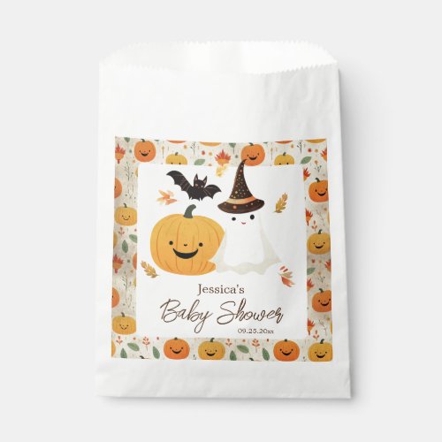 Little Boo Halloween Pattern Baby Shower  Favor Bag