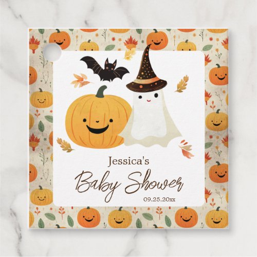 Little Boo Halloween Pattern Baby Shower  Favor Tags