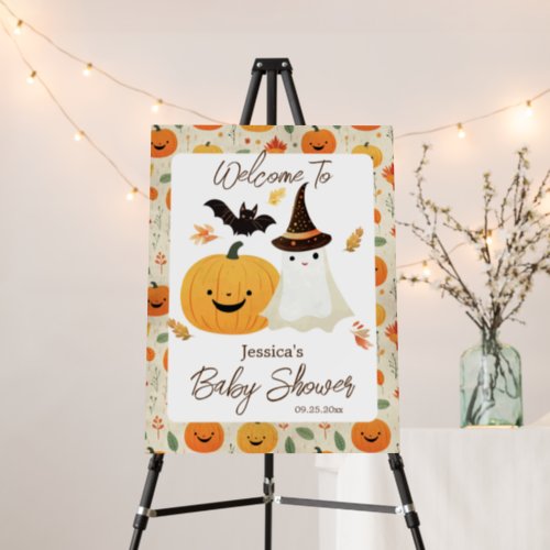 Little Boo Halloween Pattern Baby Shower  Foam Board