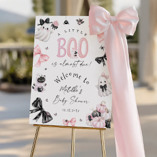Little Boo Halloween Pink Baby Shower Welcome Foam Board