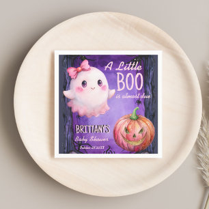 Little boo Halloween pink cute ghost baby shower Napkins